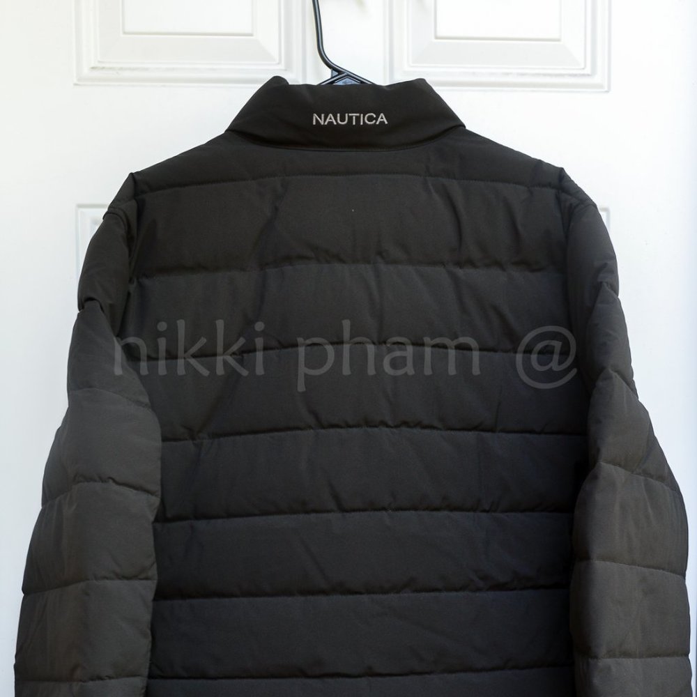 NWT Nautica Men's Puffer Bomber Jacket IN BLACK - Picture 4 of 6